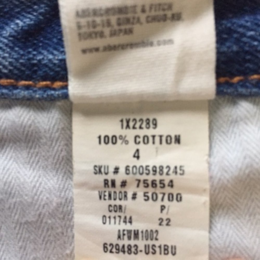 Abercrombie & Fitch Denim Distressed Blue Jean Shorts Size 4 / 27 - Picture 7 of 10
